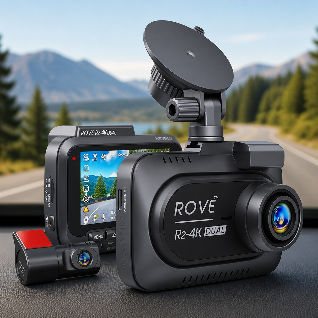 ROVE R2-4K DUAL Dash Cam Front and Rear, STARVIS 2 Sensor, FREE 128GB Card Included, 5G WiFi - up to 20MB/s Fastest Download Speed with App, 4K 2160P/FHD Dash Camera for Cars, 3" IPS, 24H Parking Mode