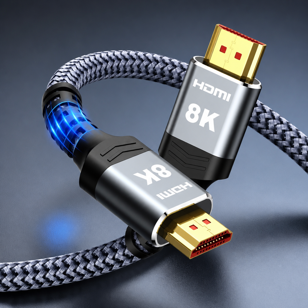 Highwings Extra Short 8K HDMI Cable 1.72ft Total Length, 1.36ft Cable Length, Ultra High Speed HDMI Braided Cord-4K@120Hz, 8K@60Hz,eARC, Compatible for PS5,Monitor,PC and More